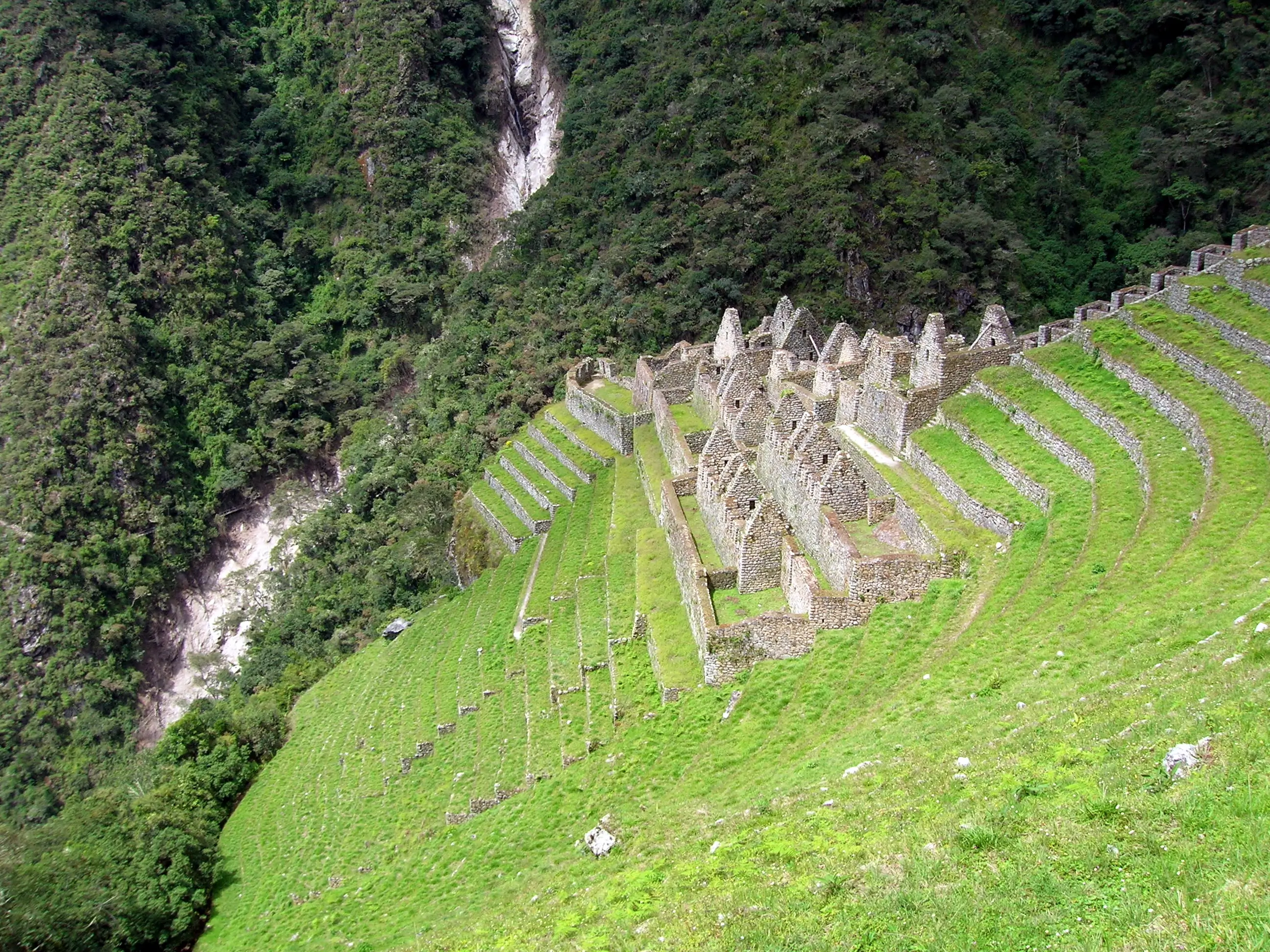 Ritual fountains and Inca water channels at Wiñay Wayna